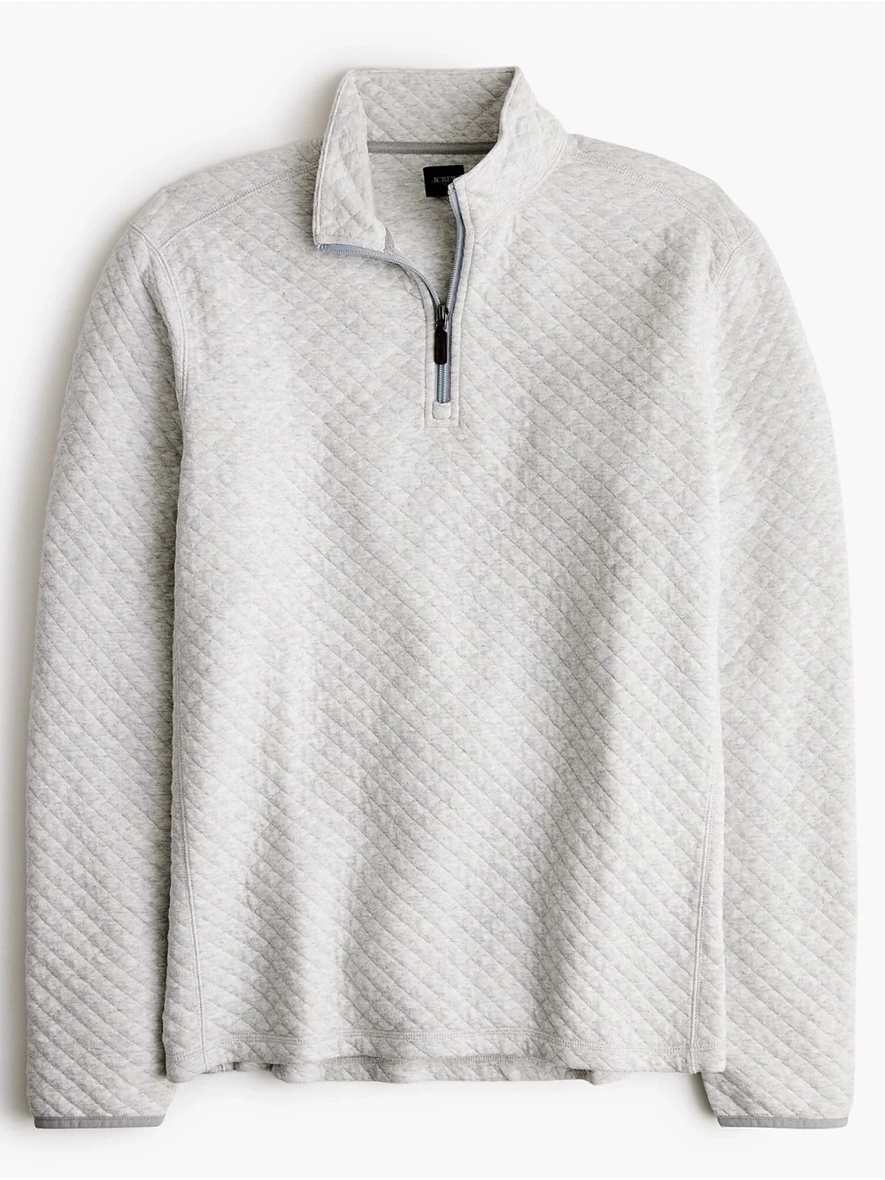 J.Crew Quilted quarter-zip Sweatshirt Heather Slate Gray Men’s Large NWT Preppy